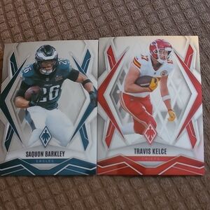 Saquon Barkley & Travis Kelce NFL Player Card Duo - 2025 Panini Phoenix